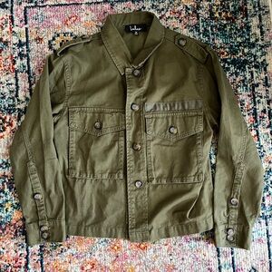 Lulus Green Military Style Jean Jacket